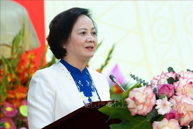 Bộ trưởng Phạm Thị Thanh Trà phát biểu tại buổi lễ. Ảnh: TTXVN