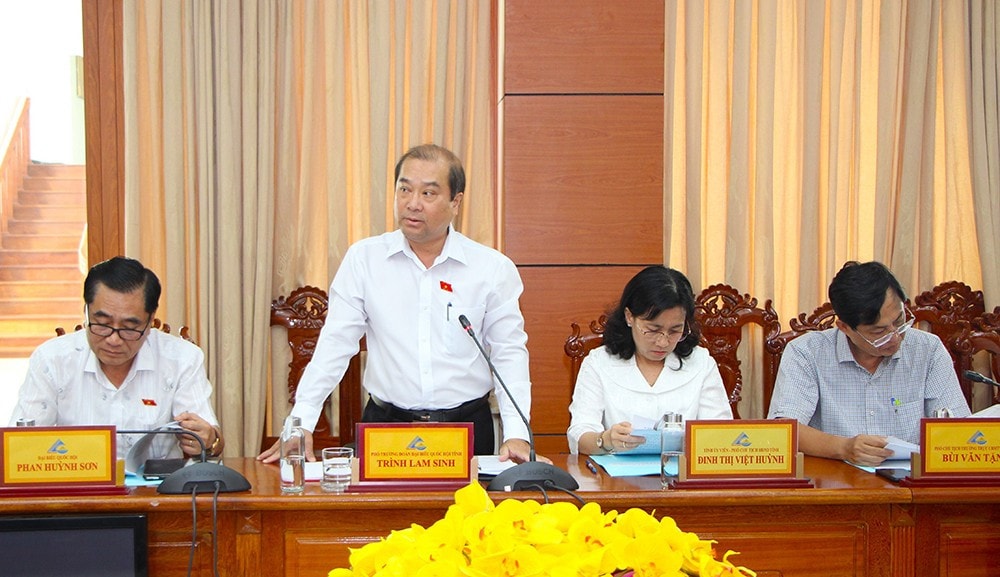 Phó Trưởng Đoàn ĐBQH tỉnh An Giang Trình Lam Sinh chủ trì cuộc giám sát. Ảnh: H. Châu