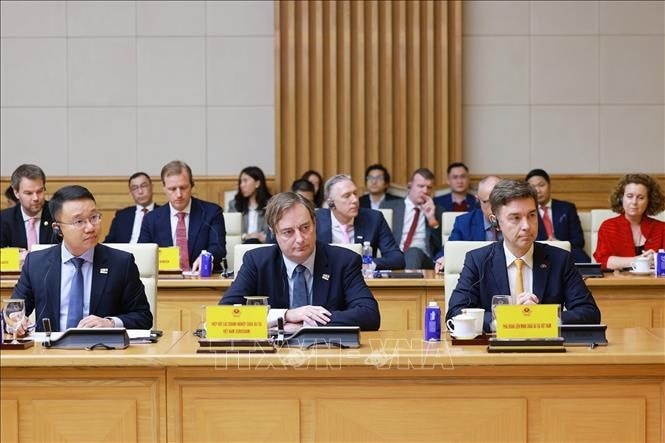 Đại diện các tổ chức, hiệp hội doanh nghiệp châu Âu tham dự tọa đàm. Ảnh: Dương Giang/TTXVN