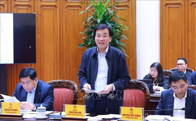 Bộ trưởng, Chủ nhiệm Văn phòng Chính phủ Trần Văn Sơn phát biểu. Ảnh: Dương Giang/TTXVN