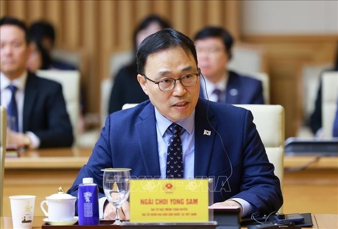 Đại sứ Hàn Quốc tại Việt Nam Choi Youngsam phát biểu. Ảnh: Dương Giang/TTXVN