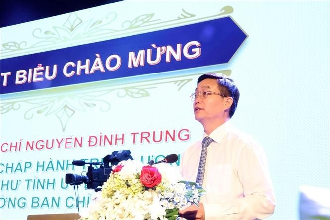 Ủy viên Trung ương Đảng, Bí thư Tỉnh ủy Đắk Lắk Nguyễn Đình Trung phát biểu