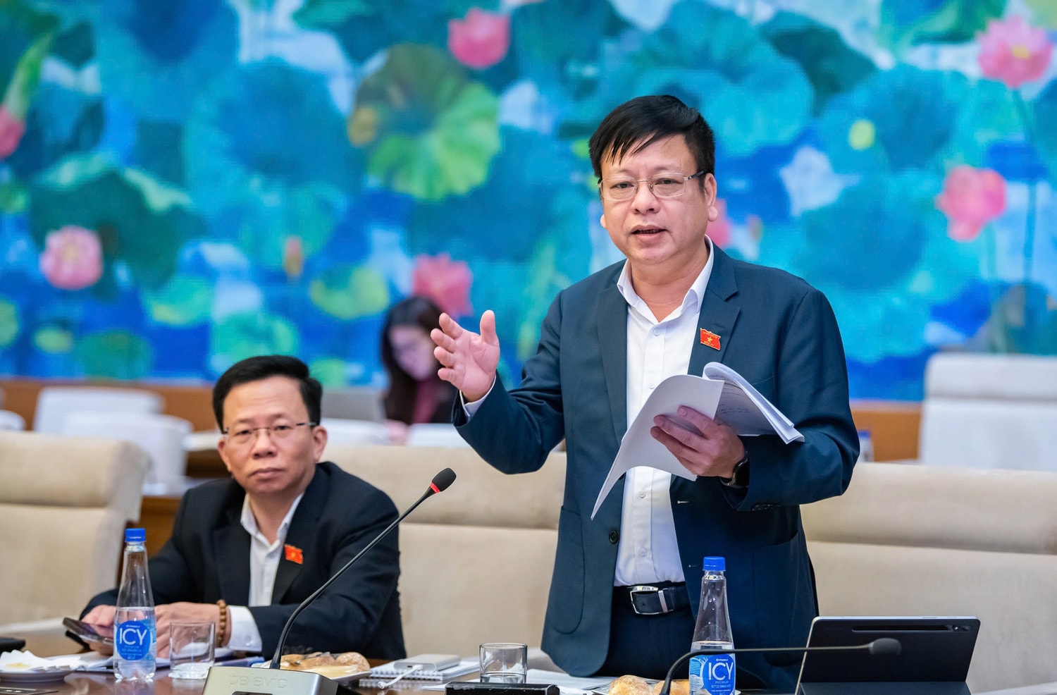 Phó Chủ nhiệm Ủy ban Pháp luật và Tư pháp Nguyễn Trường Giang - thành viên Đoàn giám sát phát biểu