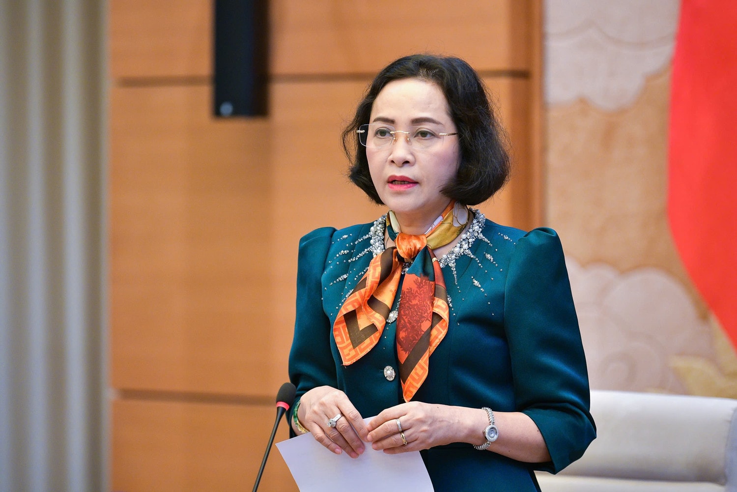 Phó Chủ tịch Quốc hội Nguyễn Thị Thanh phát biểu chỉ đạo phiên họp
