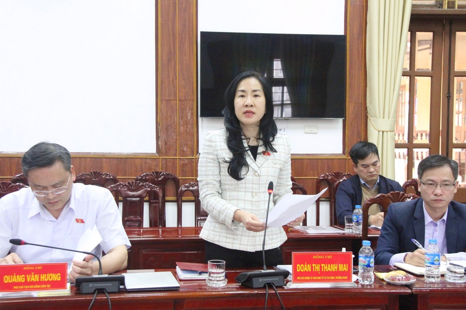 Phó Chủ nhiệm Ủy ban Kinh tế và Tài chính Đoàn Thị Thanh Mai phát biểu