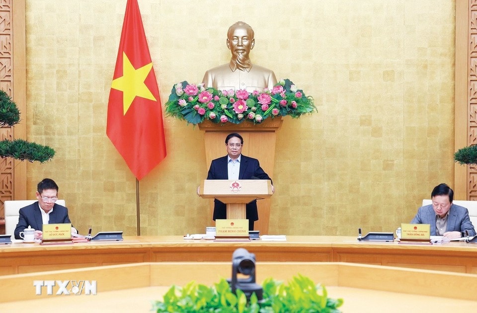 Thủ tướng Phạm Minh Chính chủ trì phiên họp. Ảnh: Dương Giang/TTXVN