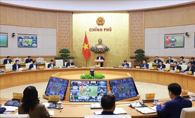 Thủ tướng Phạm Minh Chính chủ trì Phiên họp Chính phủ thường kỳ tháng 2.2025. Ảnh: Dương Giang/TTXVN