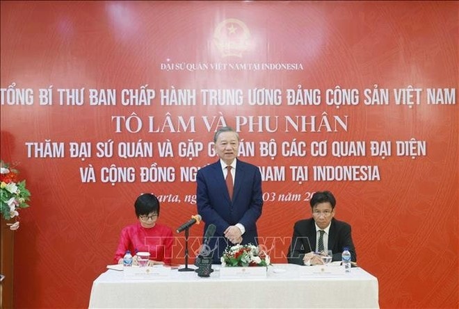 Party General Secretary To Lam speaks at the meeting. (Photo: VNA) Party General Secretary To Lam speaks at the meeting. (Photo: VNA)
