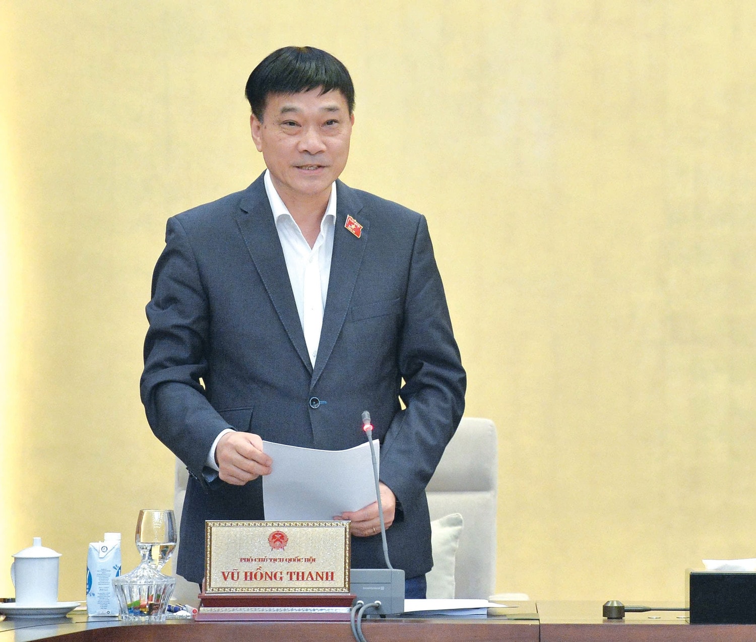 Phó Chủ tịch Quốc hội Vũ Hồng Thanh điều hành phiên họp. Ảnh: Hồ Long