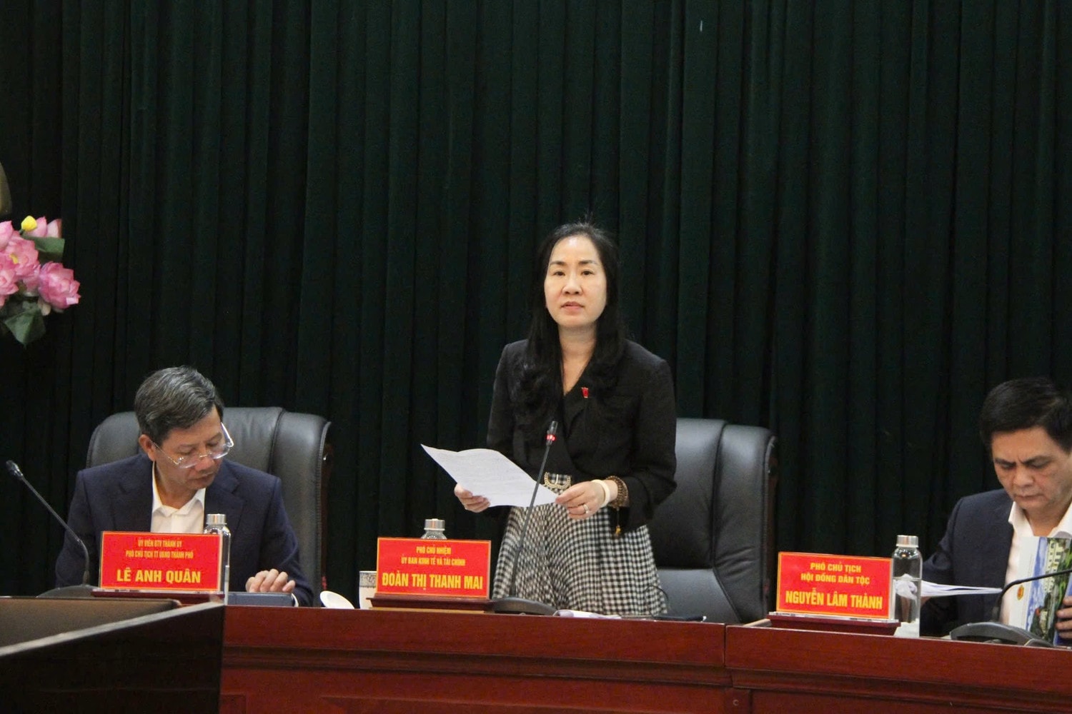 Phó Chủ nhiệm Ủy ban Kinh tế và Tài chính Đoàn Thị Thanh Mai phát biểu