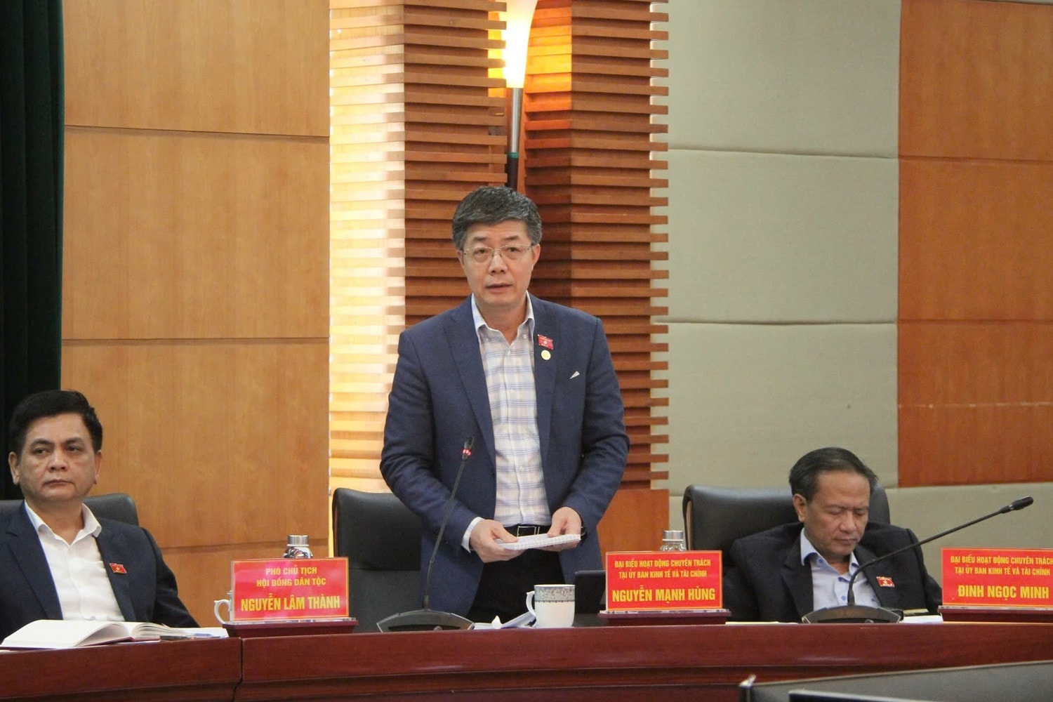 Ủy viên là ĐBQH hoạt động chuyên trách tại Ủy ban Kinh tế và Tài chính Nguyễn Mạnh Hùng phát biểu