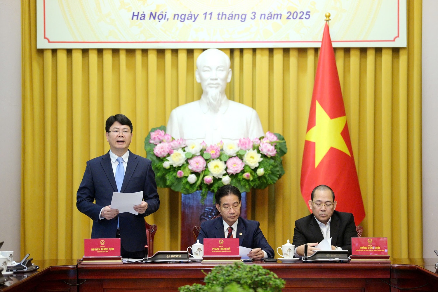 Thứ trưởng Bộ Tư pháp Nguyễn Thanh Tịnh giới thiệu về Luật Ban hành văn bản quy phạm pháp luật năm 2025