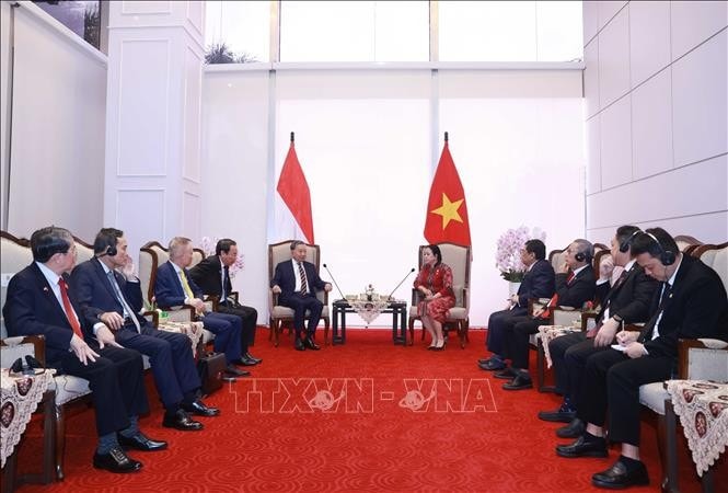 Tổng Bí thư Tô Lâm gặp Chủ tịch Hạ viện Indonesia Puan Maharani. Ảnh: Thống Nhất/TTXVN