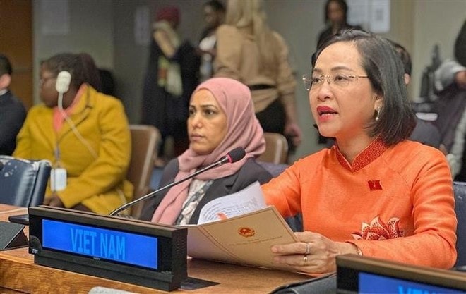 Vice Chairwoman of the Vietnamese National Assembly Nguyen Thi Thanh speaks at the general debate of the 69th session of the Commission on the Status of Women. (Photo: VNA) Vice Chairwoman of the Vietnamese National Assembly Nguyen Thi Thanh speaks at the general debate of the 69th session of the Commission on the Status of Women. (Photo: VNA)