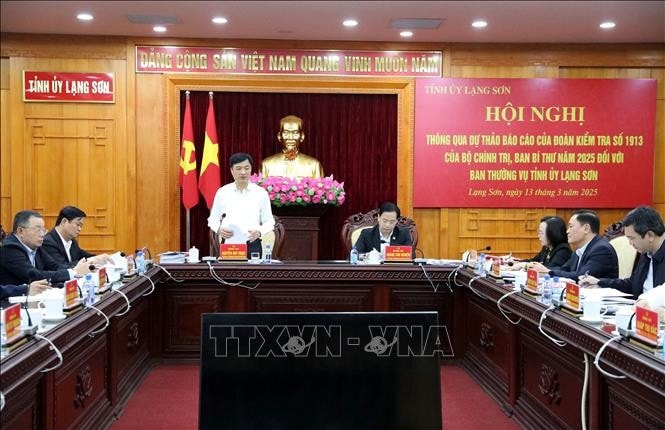 Ủy viên Bộ Chính trị, Bí thư Trung ương Đảng, Chủ nhiệm Ủy ban Kiểm tra Trung ương Nguyễn Duy Ngọc phát biểu tại buổi làm việc.