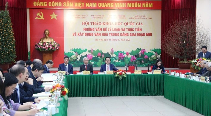 Toàn cảnh Hội thảo khoa học quốc gia những vấn đề lý luận và thực tiễn về xây dựng văn hóa trong Đảng trong giai đoạn mới ngày 15.1.2025