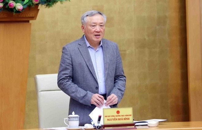 Permanent Deputy Prime Minister Nguyen Hoa Binh addresses the meeting. (Photo: VNA) Permanent Deputy Prime Minister Nguyen Hoa Binh addresses the meeting. (Photo: VNA)