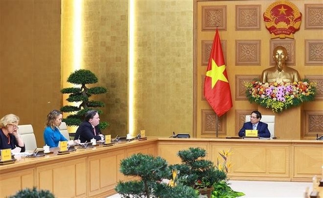 Prime Minister Pham Minh Chinh receives US Ambassador to Vietnam Marc Evans Knapper in Hanoi on March 13, 2025. (Photo: VNA) Prime Minister Pham Minh Chinh receives US Ambassador to Vietnam Marc Evans Knapper in Hanoi on March 13, 2025. (Photo: VNA)