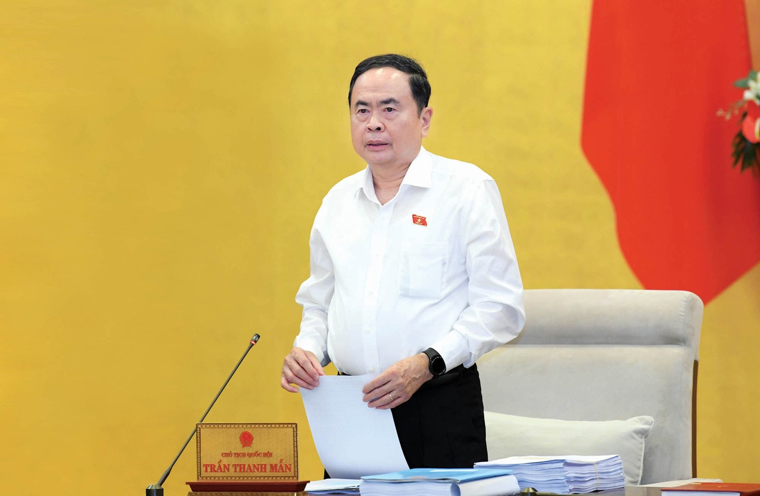 Chủ tịch Quốc hội Trần Thanh Mẫn phát biểu tại phiên họp