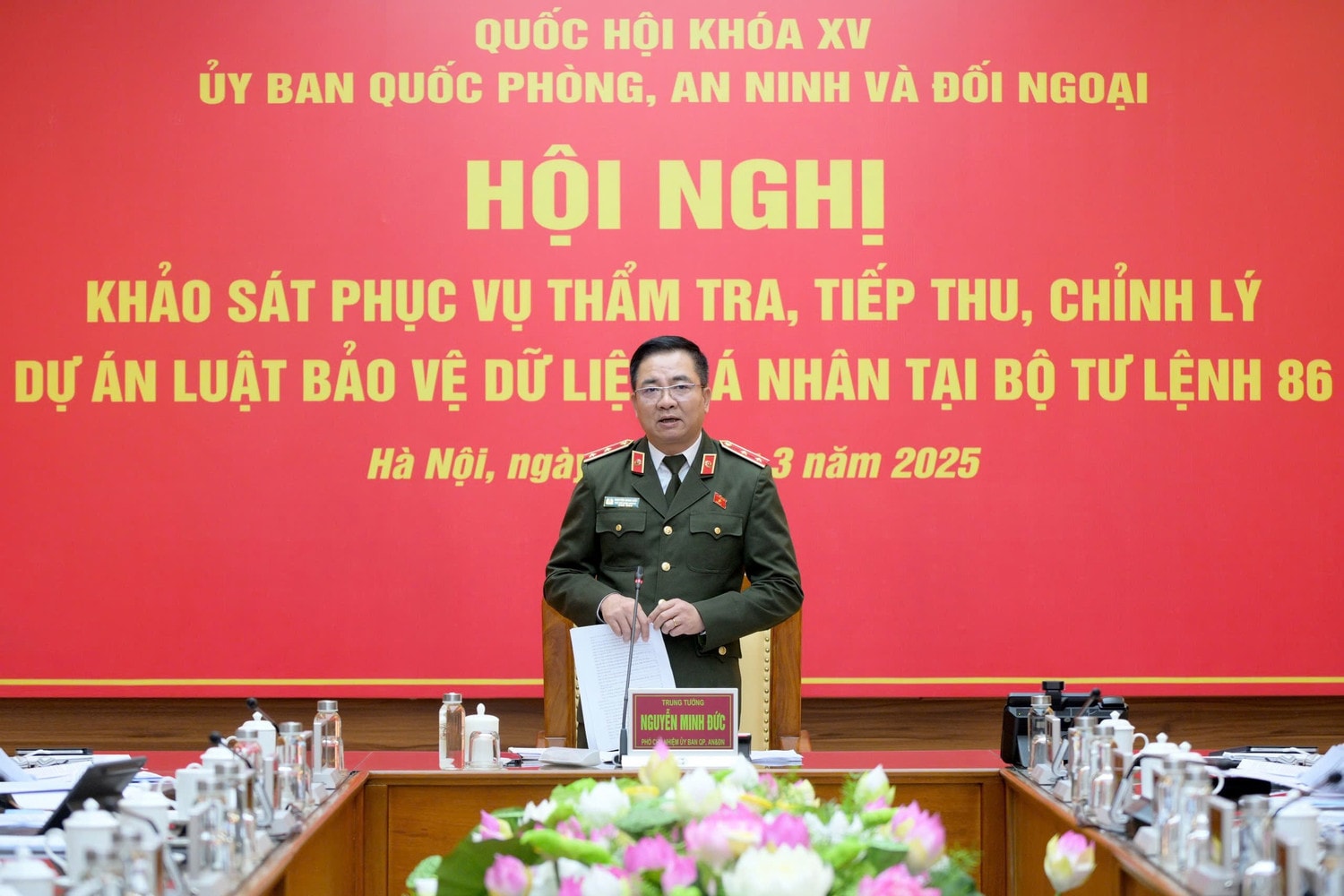 Phó Chủ nhiệm Ủy ban Quốc phòng, An ninh và Đối ngoại Nguyễn Minh Đức phát biểu