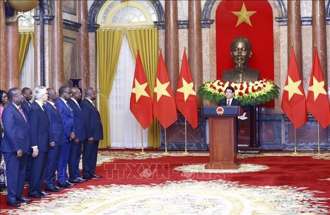 Chủ tịch nước Lương Cường phát biểu chào mừng. Ảnh: Lâm Khánh/TTXVN