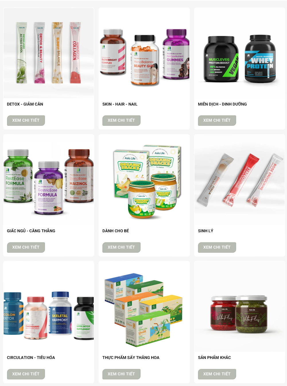 Các mẫu sản phẩm thường được Asia Life nhận gia công, sản xuất (Nguồn ảnh: website Asia Life)
