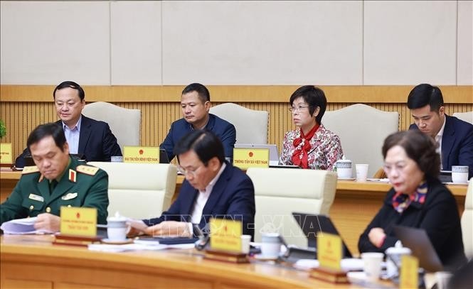 Các thành viên Chính phủ tham dự phiên họp. Ảnh: Dương Giang/TTXVN