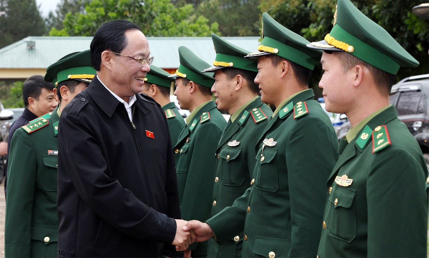 Phó Chủ tịch Quốc hội, Thượng tướng Trần Quang Phương thăm và làm việc tại Đồn Biên phòng A Pa Chải, xã Sín Thầu, huyện Mường Nhé, Điện Biên