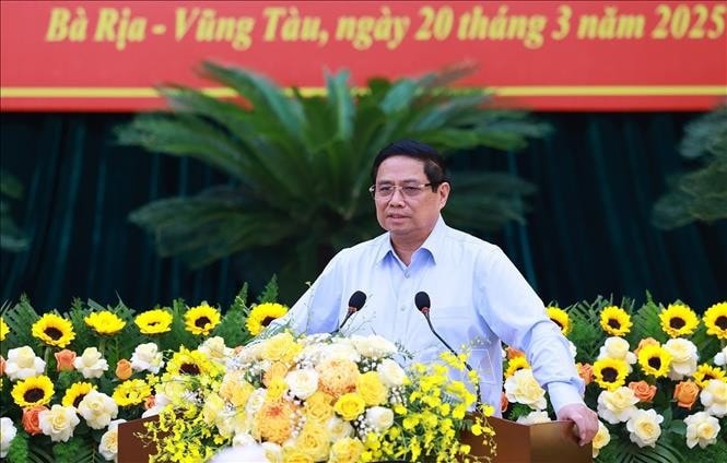 Thủ tướng Phạm Minh Chính kết luận hội nghị. Ảnh: Dương GiangTTXVN