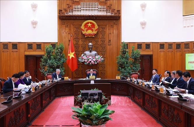 Thủ tướng Phạm Minh Chính chủ trì Phiên họp lần thứ 10 của Ban Chỉ đạo tinh gọn bộ máy của Chính phủ, ngày 13.1.2025. Ảnh: Dương Giang/TTXVN
