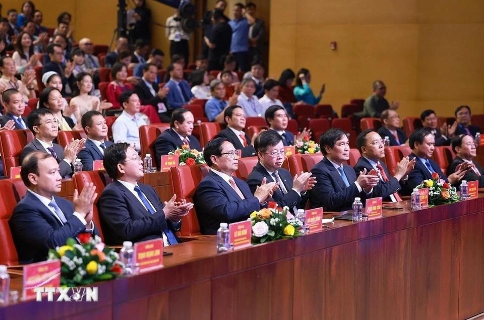 Thủ tướng Phạm Minh Chính dự Lễ bế mạc và trao giải Liên hoan Truyền hình toàn quốc lần thứ 42. Ảnh: TTXVN