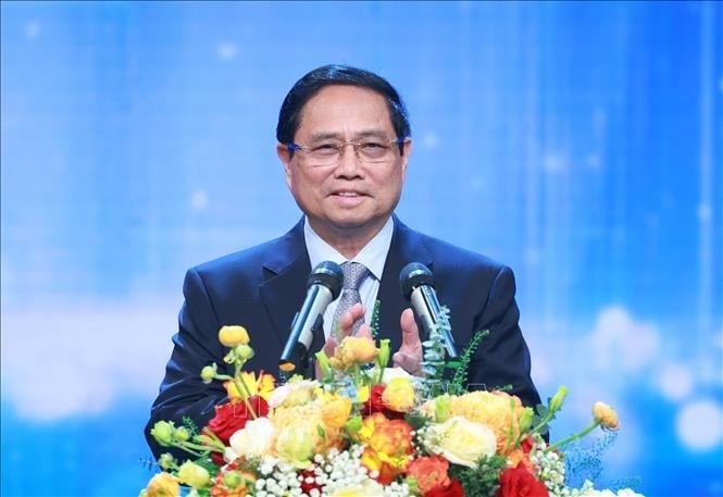 Thủ tướng Phạm Minh Chính phát biểu tại buổi lễ. Ảnh: Dương Giang/TTXVN