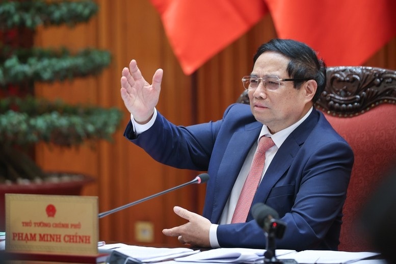 Thủ tướng Phạm Minh Chính phát biểu tại cuộc họp. Ảnh: VGP/Nhật Bắc