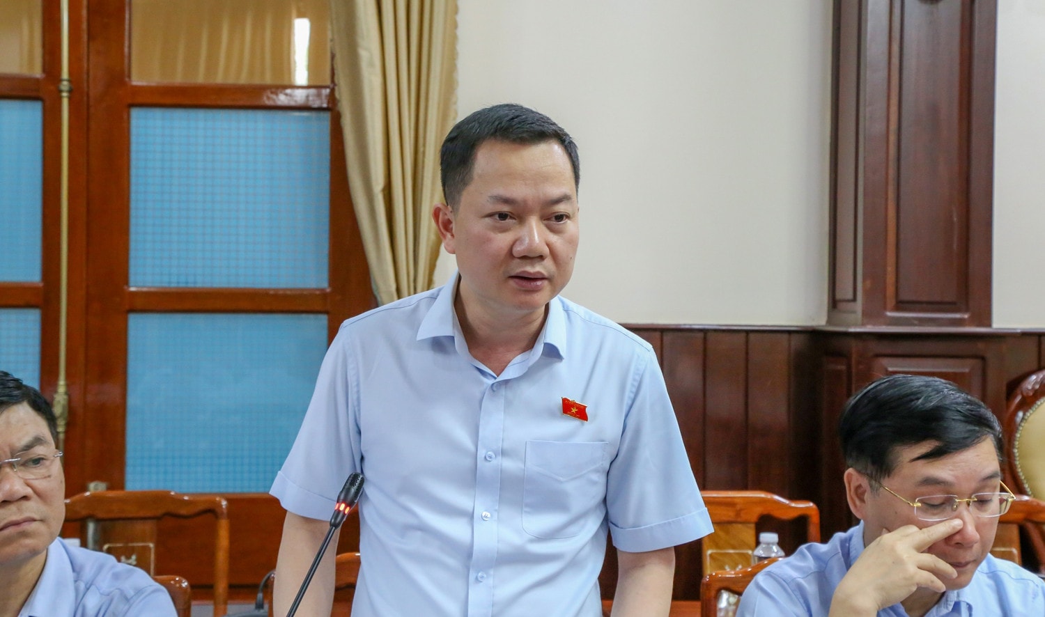 Ủy viên là đại biểu Quốc hội hoạt động chuyên trách tại Ủy ban Quốc phòng, An ninh và Đối ngoại Trịnh Xuân An phát biểu