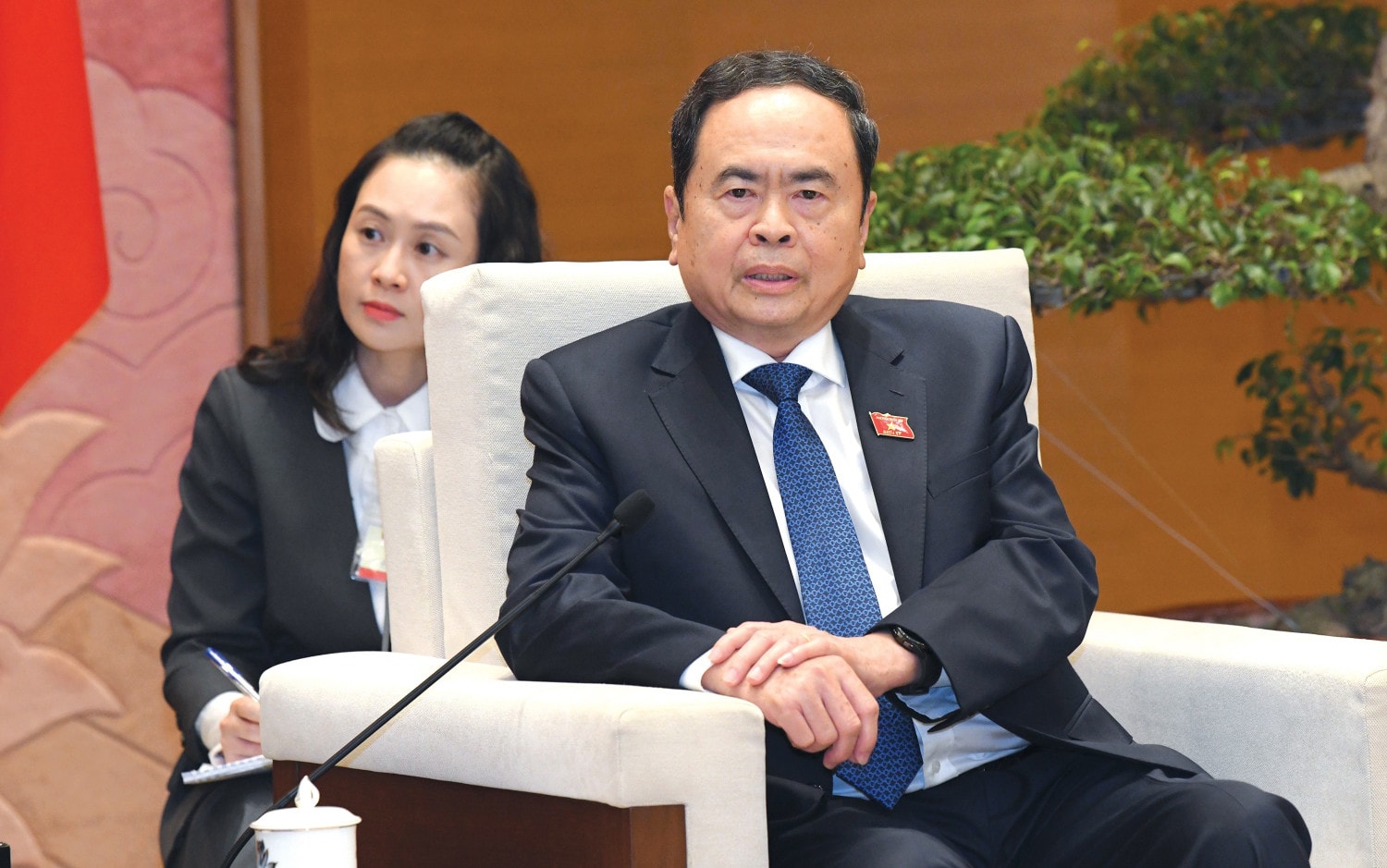 Chủ tịch Quốc hội Trần Thanh Mẫn phát biểu tại hội kiến. Ảnh: Lâm Hiển