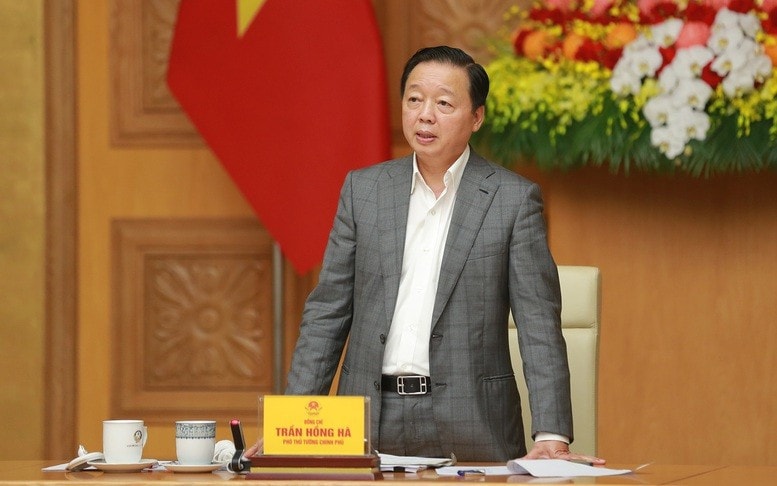 Phó Thủ tướng Trần Hồng Hà phát biểu tại cuộc họp. Ảnh: VGP/Minh Khôi