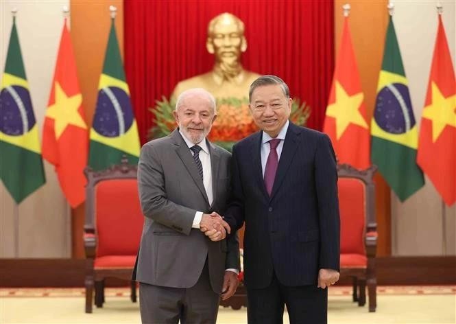 Party General Secretary To Lam (R) and Brazilian President Luiz Inácio Lula da Silva (Photo: VNA) img-8891.jpg