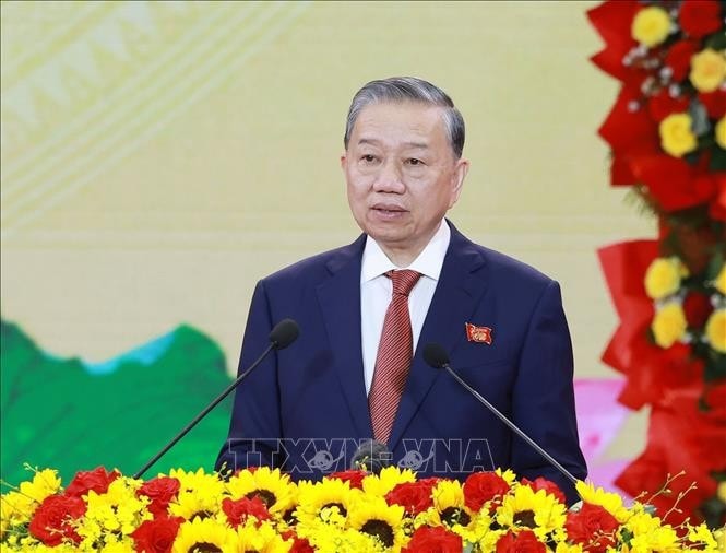 Tổng Bí thư Tô Lâm phát biểu tại lễ kỷ niệm. Ảnh: Thống Nhất/TTXVN