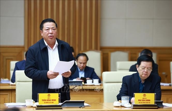 Bộ trưởng Bộ Xây dựng Trần Hồng Minh phát biểu. Ảnh: Dương Giang/TTXVN