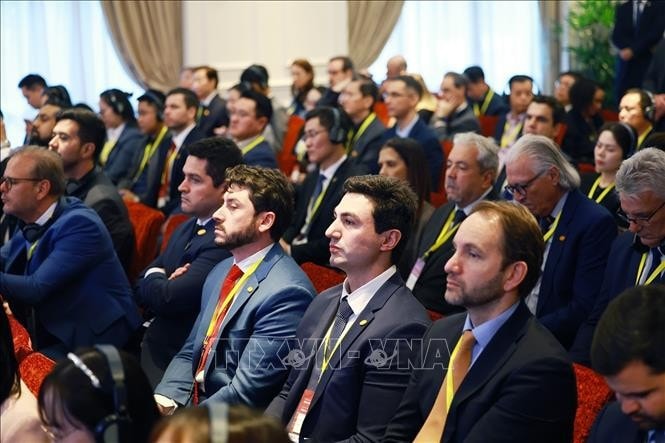 Các doanh nghiệp tham dự Diễn đàn kinh tế Việt Nam-Brazil. Ảnh: Dương Giang/TTXVN