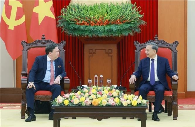 Tổng Bí thư Tô Lâm tiếp Đại sứ Hoa Kỳ tại Việt Nam Marc Knapper. Ảnh: Thống Nhất/TTXVN
