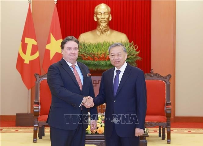 Tổng Bí thư Tô Lâm tiếp Đại sứ Hoa Kỳ tại Việt Nam Marc Knapper. Ảnh: Thống Nhất/TTXVN