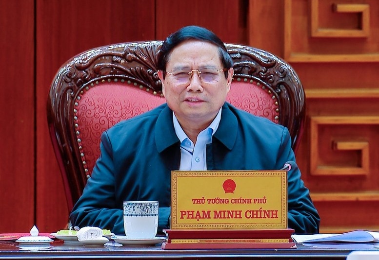 Thủ tướng Phạm Minh Chính phát biểu kết luận cuộc họp. Ảnh: VGP/Nhật Bắc