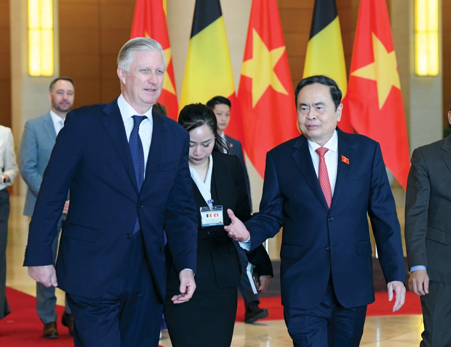 Chủ tịch Quốc hội Trần Thanh Mẫn và Nhà vua Vương quốc Bỉ Philippe. Ảnh: Lâm Hiển