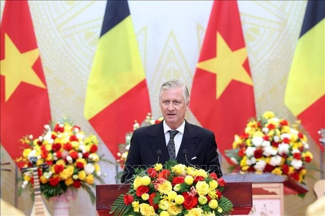Nhà vua Vương quốc Bỉ Philippe phát biểu. Ảnh: Lâm Khánh/TTXVN