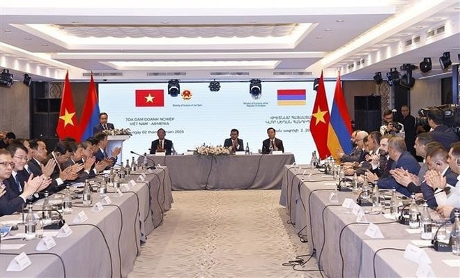 An overview of the Vietnam - Armenia Business Forum in Yerevan on April 2. (Photo: VNA) An overview of the Vietnam - Armenia Business Forum in Yerevan on April 2. (Photo: VNA)