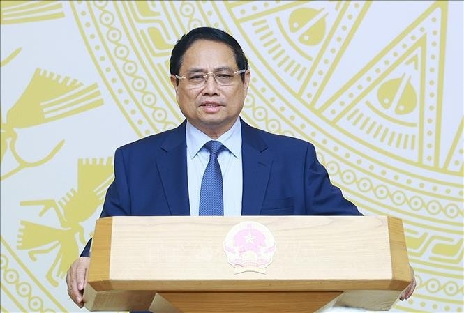 Thủ tướng Phạm Minh Chính phát biểu tại phiên họp. Ảnh: Dương Giang/TTXVN