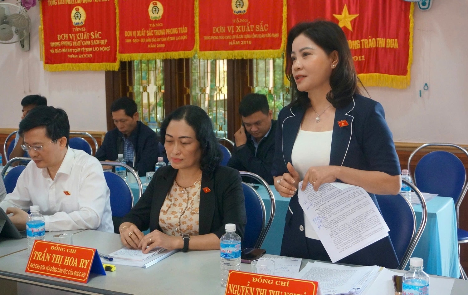 Phó Trưởng đoàn chuyên trách, phụ trách Đoàn ĐBQH tỉnh Đắk Lắk Nguyễn Thị Thu Nguyệt phát biểu