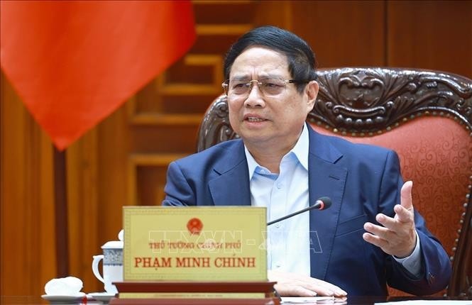 Thủ tướng Phạm Minh Chính chủ trì phiên họp thứ nhất của Ban Chỉ đạo về Trung tâm tài chính khu vực và quốc tế. Ảnh: Dương Giang/TTXVN