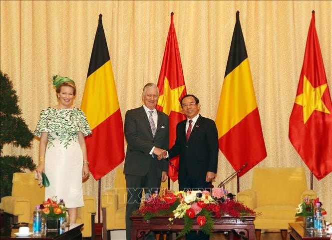 Bí thư Thành ủy TP Hồ Chí Minh Nguyễn Văn Nên hội kiến Nhà vua Bỉ Philippe và Hoàng hậu Mathilde.